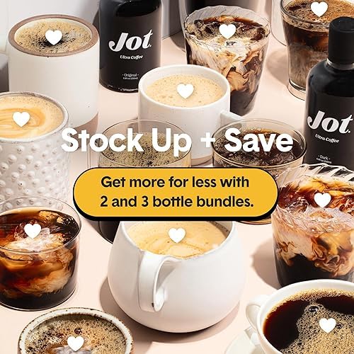 Jot Coffee Concentrate (Mocha) High Caffeine Cold Brew Coffee Concentrate Liquid for Iced Coffees, Instant Espresso, Hot or Cold Instant Coffees - Makes 14 Cups, 150mg Caffeine/Tbsp, Sugar Free