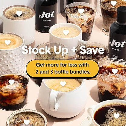 Jot Coffee Concentrate (Mocha) High Caffeine Cold Brew Coffee Concentrate Liquid for Iced Coffees, Instant Espresso, Hot or Cold Instant Coffees - Makes 14 Cups, 150mg Caffeine/Tbsp, Sugar Free