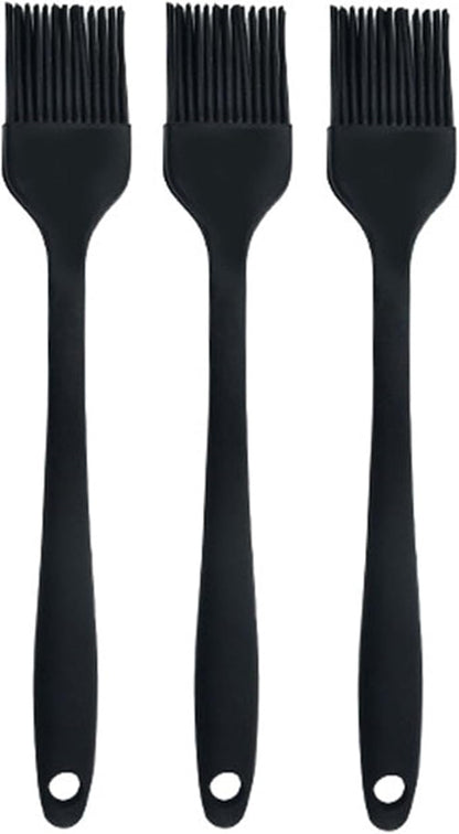 Silicone brush, Oil Brush for BBQ Kitchen Cooking Baking and Grilling(3 PCS,Black)
