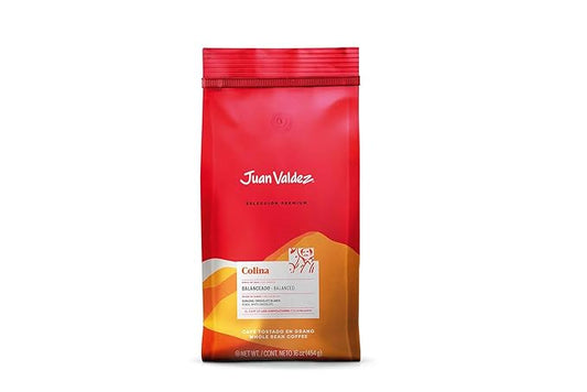 Juan Valdez Colina Whole Bean Coffee, Balanced Roast 16 OZ - Premium Colombian Coffee - Unique “Caracolito” beans produce a coffee of balanced flavor and mild texture