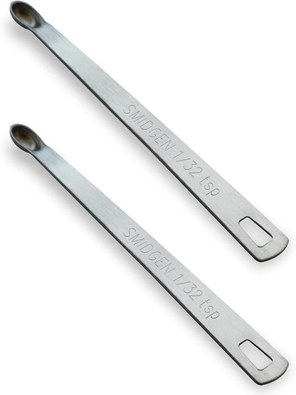 2PCS 1/32 Teaspoon(1/32tsp, 0.16ml, Smidgen) Single Tiny Measuring Spoon, Small Individual Stainless Steel Measure Spoons Only