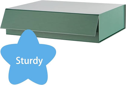 Green Gift Boxes 11x7.8x2.3 Inches, Shirt Gift Boxes for Presents Magnetic Closure for Clothes (5 Pack)