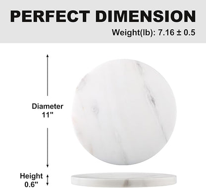 Koville African Natural Marble Cutting Board for Kitchen, 11inch Round Hand Crafted Marble Slab for Cheese, Charcuterie, Pastry Board - Wedding Gift, House Warming Gift(Namib Fantasy)