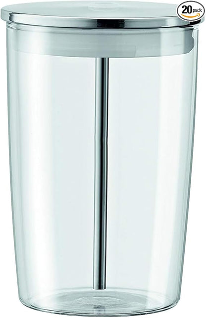 WUYAN Glass Milk Container, Clear.Glass milk storage container is perfect for use with the Jura Automatic Coffee Centers.