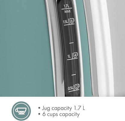 Smeg 50's Retro Style 7-Cup Electric Water Kettle with Automatic Shutoff, Removable Base, and Water Indicator (Jade)