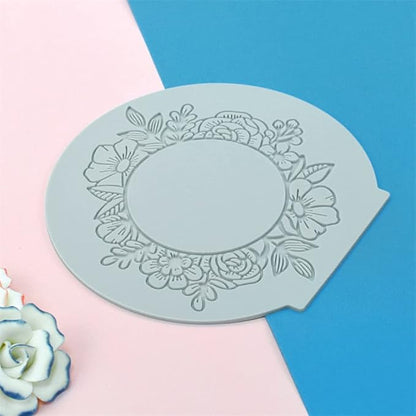 Silicone Lace Mold, Wedding Cake Lace Mat, Coral Cake Decorating Mold Flower Fondant Impression Mats for Edible Lace Fondant Mold, Sugar-Lace Cupcake Mat Tools (A_6.6x6.4x0.12inch)