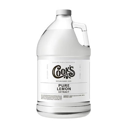 Cook's Pure Lemon Extract, Premium Quality, Cold Pressed Lemon, Sugar Free, Gluten Free, Allergen Free, 128 Ounces (1 Gallon)