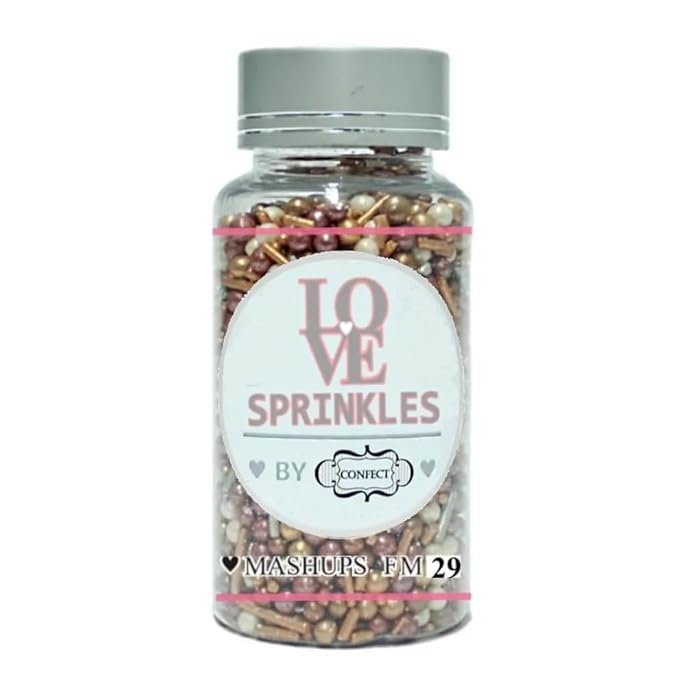 Confect Rose Gold & Pearl Edible Sprinkles Mix – Metallic Cake & Cupcake Toppers, Cookie & Dessert Decoration | Wedding, Birthday, Party Baking Supplies | Vegan, Gluten-Free, Nut-Free, Soy-Free, Dairy-Free, Palm Oil-Free- 4.2 Oz
