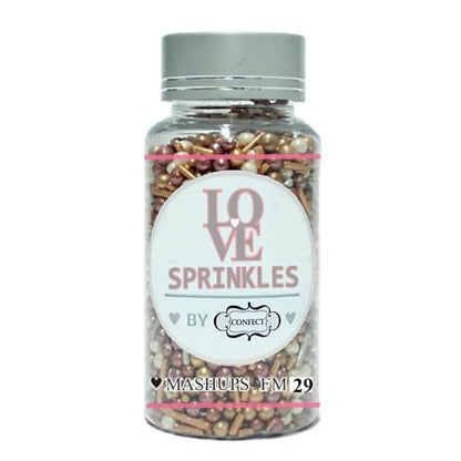 Confect Rose Gold & Pearl Edible Sprinkles Mix – Metallic Cake & Cupcake Toppers, Cookie & Dessert Decoration | Wedding, Birthday, Party Baking Supplies | Vegan, Gluten-Free, Nut-Free, Soy-Free, Dairy-Free, Palm Oil-Free- 4.2 Oz