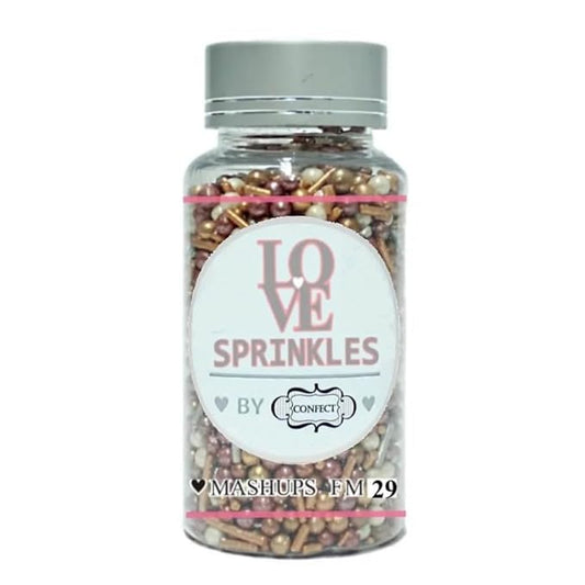Confect Rose Gold & Pearl Edible Sprinkles Mix – Metallic Cake & Cupcake Toppers, Cookie & Dessert Decoration | Wedding, Birthday, Party Baking Supplies | Vegan, Gluten-Free, Nut-Free, Soy-Free, Dairy-Free, Palm Oil-Free- 4.2 Oz