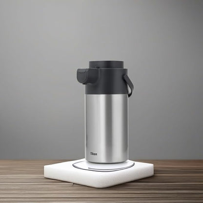 Tiken Airpot Coffee Dispenser with Pump - Coffee Carafes for Keeping Hot - Beverage Dispenser - 135oz/4L Thermal Coffee Carafe for Hot Liquids - Stainless Steel Insulated Coffee Thermos Carafe