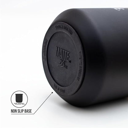 Matte 6.5 oz Yerba Mate Gourd and Bombilla Set - Includes DS Pro Box - BPA Free Yerba Mate Set Kit with Mate Straw, Elegant Design, Non-Slip Base (Black)
