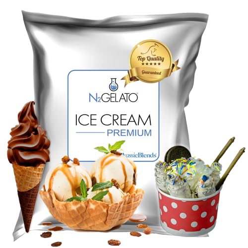 AussieBlends Premium Ice Cream Mix For Soft Serve, Rolled Ice Cream, Gelato, Liquid Nitrogen, 8-Pack, Imported