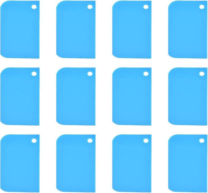 Plastic Scraper Tool Set,Bread Dough Scraper Dough Cutter,Flexible Plastic Bench Scraper For Baking,12 Pcs Cake Scraper Smoother(Blue).