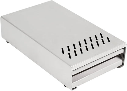 Espresso Knock Box Drawer, Stainless Steel Coffee Grounds Container with Removable Rubber Knock Bar and Non-slip Base, Mini 9.29 x 5.43 x 2.08 inches (Silver)