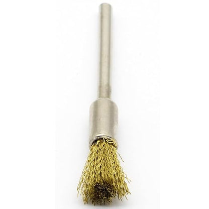 20PCS Brass Wire Brushes - Metal Rust Removal, Cleaning, and Polishing - 6mm Diameter, 1/8″ (3mm) Shaft - Removes Burrs, Dust, and Oxide Layer - Handles Rough Surfaces - Rotary Tool Accessories