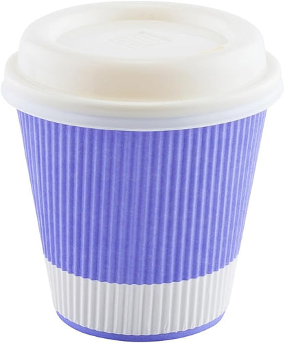 Restaurantware 8 Ounce Double Wall Disposable Coffee Cups, 500 Insulated Light Purple Paper Tumblers with Ripple Wall Design, Lids Sold Separately for Hot Drinks like Tea, Hot Chocolate and More