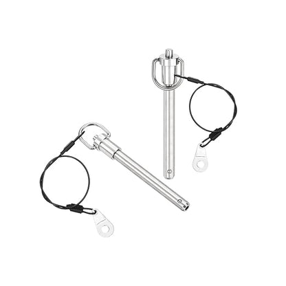 uxcell 2 Pcs Quick Release Pin, 3/8" x 3" (Dia. x L) Push-Button Ball Locking Pin, 304 Stainless Steel, Silver