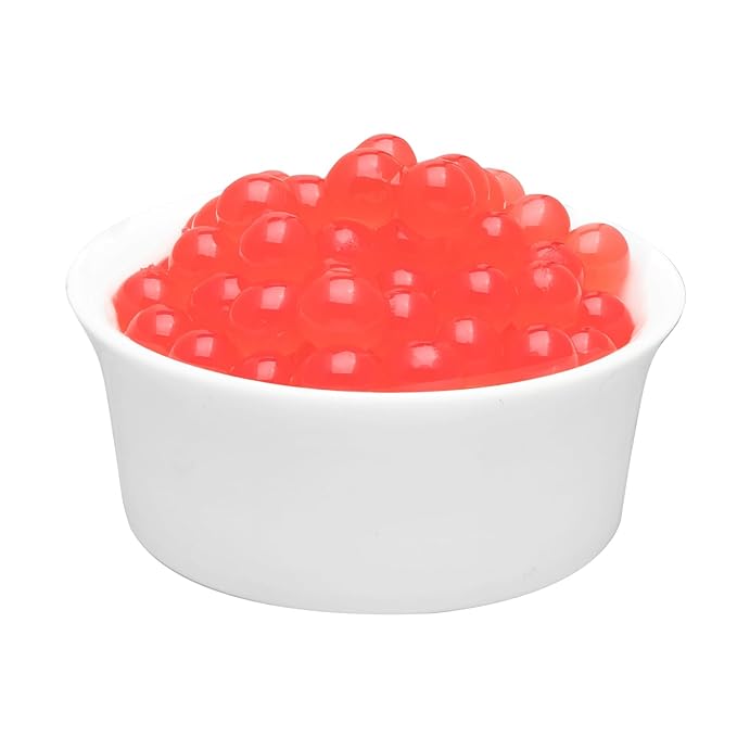 Tea Zone [1 Pound] Strawberry Popping Pearls, Bursting Pearls for Teas, Shakes, Smoothies, Dessert Toppings