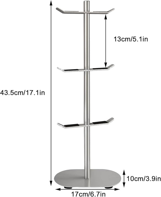 Mug Holder Tree, Coffee Cup Holder with 6 Hooks, Coffee Mug Rack, Metal Mug Tree for Counter, Mug Holder Stand Coffee Mug Hanger(Brushed Nickel)