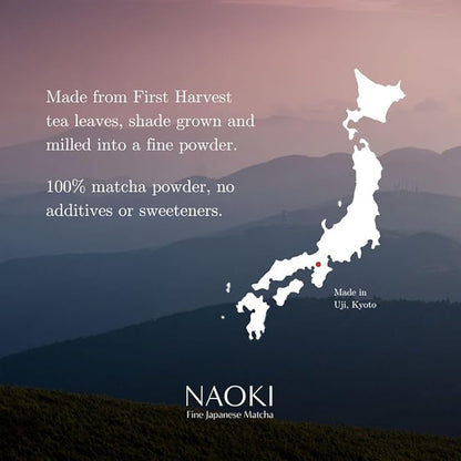 Naoki Matcha Superior Ceremonial Blend – Authentic Japanese First Harvest Ceremonial Grade Matcha Green Tea Powder from Uji, Kyoto (100g / 3.5oz)