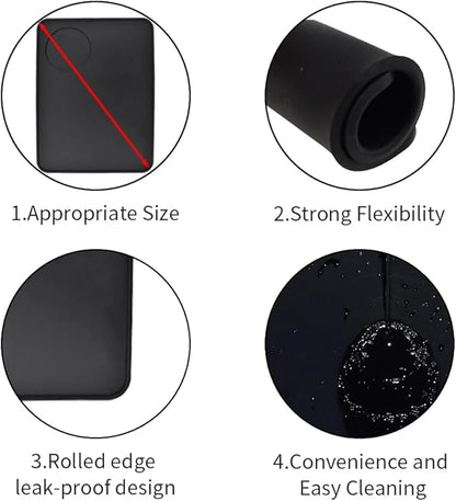 Non-Slip Silicone Espresso Coffee Tamper Mat 5.9x7.87inch Coffee Powder Pad Coffee Press Counter Mat Espresso Machine Tamp Mat Tamping Mat for Barista Tools and Accessories (Black）