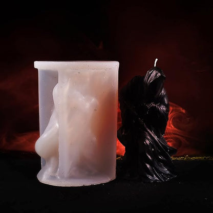 6 Inch Shadow Man Candle Mold Skull Head Candle Mold Skull Candle Making Molds Sword Man Soap Making Molds Silicone Mold for Candles Resin Mold Chocolate Silicone Mold Chocolate Mold
