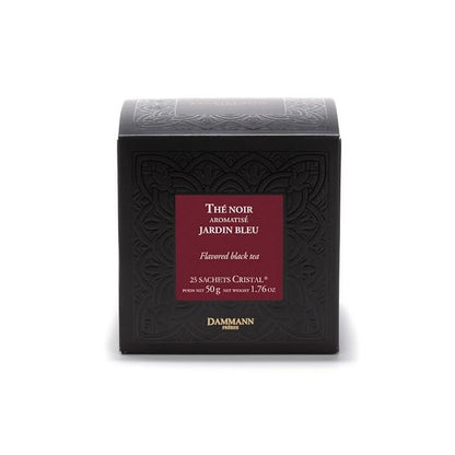 Dammann Freres Sachets, Jardin Bleu Tea Bags, Premium Gourmet French Black Tea, Blend Strawberry, Rhubarb Flavors, 25 Count (Single Pack)