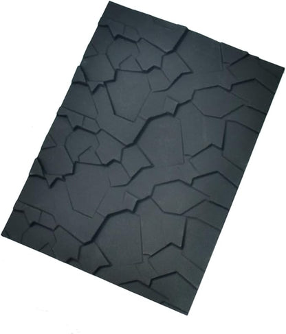 mostsom Fondant Silicone Mold for Cake Decoration Cake Border Stone Patter Impression Mat Fondant Embossing Stencil for DIY Cookies, Cupcakes, Chocolate, Clay – Reusable, Flexible (E_ Stone Patter)
