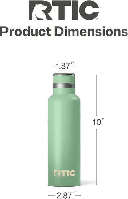 RTIC 20oz Journey Bottle Metal Stainless Steel Vacuum Insulated, BPA Free, Reusable, for Water, Hot and Cold Drinks, Travel, Sports, Camping, Sage