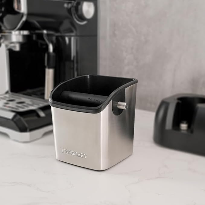 Coffee Knock Box Espresso Accessories - Home Use Small Coffee Puck Knock Box Stainless Steel for Espresso Machine Coffee Grounds