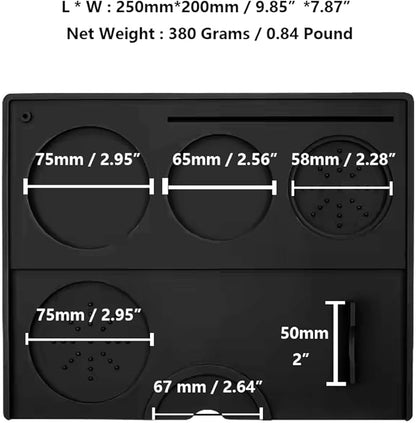 Coffee Tamper Mat Silicone Corner Tamping Mat (Pro)