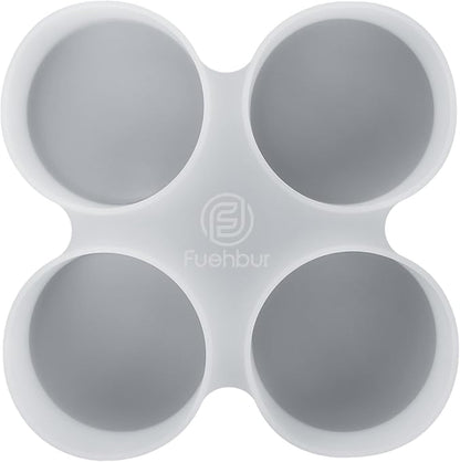 【300+ Design Optional】 Fuehbur 4 inch 4-Circles Car Freshie Mold, Four-Circle Round in 4 Cavity Silicone Soap Resin Molds, Super-Large Mould