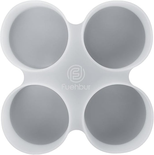 【300+ Design Optional】 Fuehbur 4 inch 4-Circles Car Freshie Mold, Four-Circle Round in 4 Cavity Silicone Soap Resin Molds, Super-Large Mould