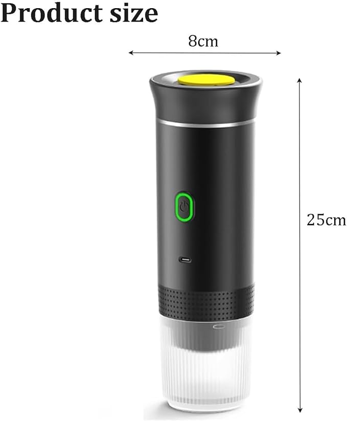 Esprova Portable Espresso Machine, Portable Electric Coffee Maker for Travel Camping, 3-in-1 Self-Heating Espresso Maker, Compatible with Ground Coffee and Capsules, Compact Lightweight (Green)