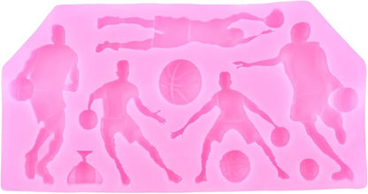 Mujiang Basketball Silicone Molds Sports Fondant Mold For Cake Decorating Cupcake Topper Candy Chocolate Resin Sugar Gum Paste Set Of 3