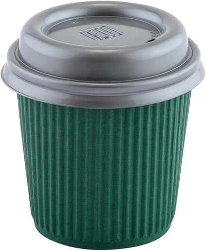 4 oz Forest Green Paper Coffee Cup - Ripple Wall - 2 1/2" x 2 1/2" x 2 1/4" - 500 count box