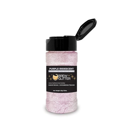 Brew Glitter - Purple Iridescent (45g Shaker 1x Jar) | Color Changing Edible Glitter for Drinks, Cocktails, Beer, Garnish & Beverages