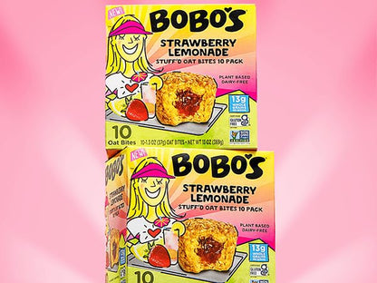 Bobo's Oat Bites Stuff'd Strawberry Lemonade, Pack of 30 (1.3 oz Bites), Gluten Free Whole Grain Rolled Oats