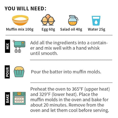 SUKIMI Soft and Fluffy Muffin Mix 400g, Dairy-free Muffin and Cupcake Mix, Low Carb and Low Sugar, Easy Baking Mix for Quick Breakfast and Party Treats