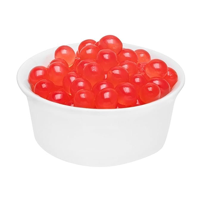 Tea Zone [1 Pound] Cherry Popping Pearls, Bursting Pearls for Teas, Shakes, Smoothies, Dessert Toppings