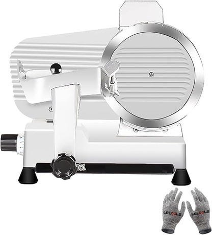 Meat Slicer 340WHome Use and for Commercial 10-inch Electric Food Slicer with Chromium-plated Steel Blade and Built-in Sharpening Stone Easy to Clean Adjustable Thickness Cuts Meat Bread and Cheese