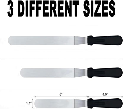 6" Small Angled Icing Spatula, Professional Food Grade Stainless Steel Cake Spatula with Sturdy & Durable Handle, Ideal for Frosting & Decorating Cakes, Baking
