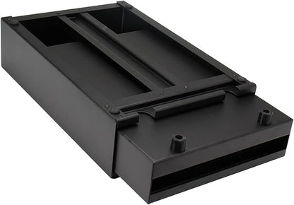 Espresso Knock Box Drawer, Stainless Steel Pull-Out Style Coffee Grounds Powder Container Bin for Cafes Restaurant Home Bar, Large, 14.96 x 10.03 x 3.93 inch (Black)