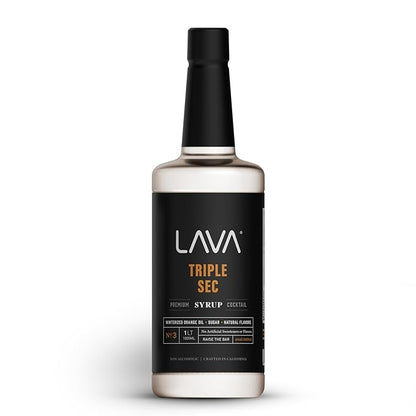 LAVA Premium Triple Sec Cocktail Syrup, 33.8oz (1-Liter), Made with 100% Sugar, Orange Extract, No Artificial Sweeteners, Flavors, or Colors. (1-Pack)