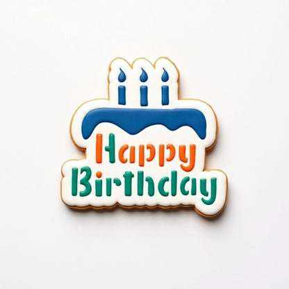 Birthday Cake Cookie cutter and stencil set Baking stencils and cutters bundle DIY bakery decorating kit Cookie cutter with stencils Icing stencil and cookie cutter combo(Birthday Cake)