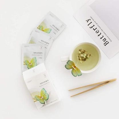 KKOKDAM Korean Tea Gift Set – 6 Flavor Butterfly Tea Bag Sampler – Elegant Box for Tea Lovers - Perfect as Unique Gifts