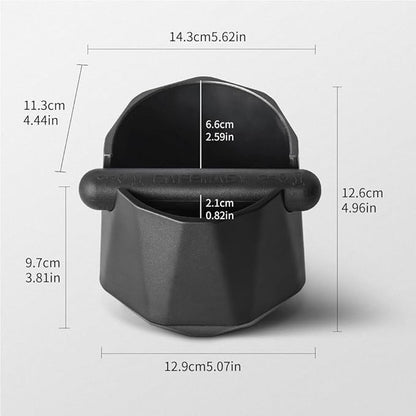 Coffee Knock Box Espresso Grounds - CAFEMASY Home Use Epsresso Accessories Unique Design Diamond Shape Mini Knock Box with Espresso Cleaning Brush