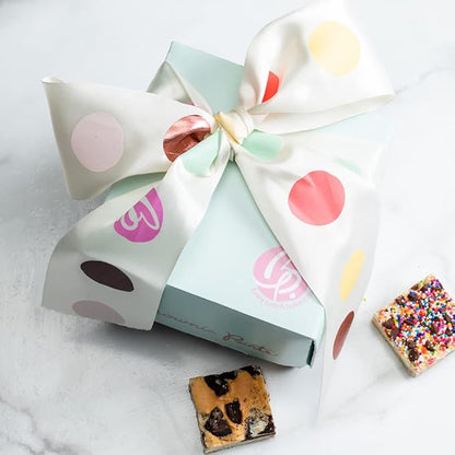 Brownie Points 12 Baby Brownies Gift Box. Fudge Chocolate Brownies Gourmet gift for him, her, and friends. (Gift box and Bow with 12 Brownies - BP_BABY12)