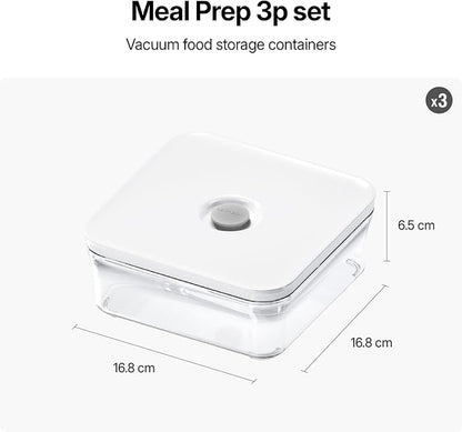 Premium Airtight Food Storage Container. Meal Prep 0.85qt 3pc/Set. 3pcs Container. Patented Double Silicone Lining, 100% Leak Proof, BPA-FREE